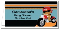 Motorcycle African American Baby Boy - Personalized Baby Shower Place Cards