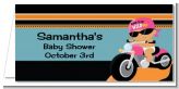 Motorcycle Hispanic Baby Girl - Personalized Baby Shower Place Cards