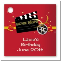 Movie Night - Personalized Birthday Party Card Stock Favor Tags