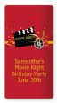 Movie Night - Custom Rectangle Birthday Party Sticker/Labels thumbnail
