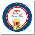 Movie Theater - Round Personalized Birthday Party Sticker Labels thumbnail