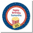 Movie Theater - Round Personalized Birthday Party Sticker Labels thumbnail