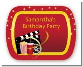 Movie Night - Personalized Birthday Party Rounded Corner Stickers