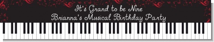 Musical Notes Black and White - Personalized Birthday Party Banners