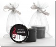 Musical Notes Black and White - Birthday Party Black Candle Tin Favors thumbnail