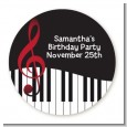 Musical Notes Black and White - Round Personalized Birthday Party Sticker Labels thumbnail