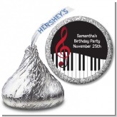 Musical Notes Black and White - Hershey Kiss Birthday Party Sticker Labels