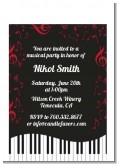 Musical Notes Black and White - Birthday Party Petite Invitations