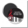 Musical Notes Black and White - Personalized Birthday Party Magnet Favors thumbnail
