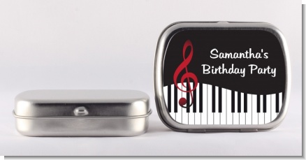 Musical Notes Black and White - Personalized Birthday Party Mint Tins