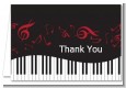Musical Notes Black and White - Birthday Party Thank You Cards thumbnail