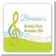 Musical Notes Colorful - Square Personalized Birthday Party Sticker Labels thumbnail