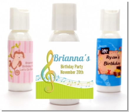 Musical Notes Colorful - Personalized Birthday Party Lotion Favors