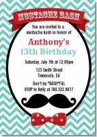 Mustache Bash - Birthday Party Invitations