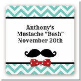 Mustache Bash - Square Personalized Birthday Party Sticker Labels