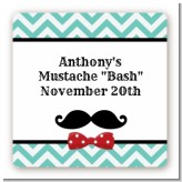 Mustache Bash - Square Personalized Birthday Party Sticker Labels