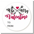 My Valentine - Round Personalized Valentines Day Sticker Labels thumbnail