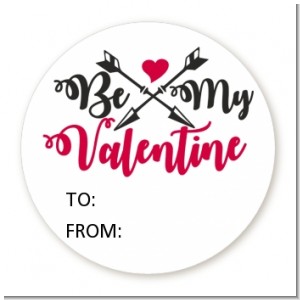My Valentine - Round Personalized Valentines Day Sticker Labels