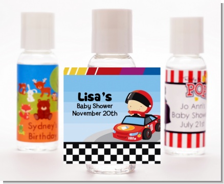 Nascar Inspired Racing - Personalized Baby Shower Hand Sanitizers Favors