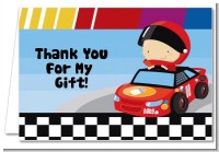 Nascar Inspired Racing - Baby Shower Thank You Cards