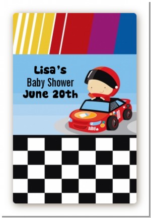 Nascar Inspired Racing - Custom Large Rectangle Baby Shower Sticker/Labels