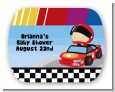Nascar Inspired Racing - Personalized Baby Shower Rounded Corner Stickers thumbnail
