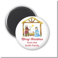 Nativity Watercolor - Personalized Christmas Magnet Favors