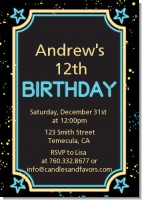 Neon Blue Glow In The Dark - Birthday Party Invitations