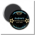 Neon Blue Glow In The Dark - Personalized Birthday Party Magnet Favors thumbnail
