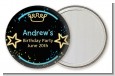 Neon Blue Glow In The Dark - Personalized Birthday Party Pocket Mirror Favors thumbnail