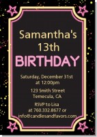 Neon Pink Glow In The Dark - Birthday Party Invitations