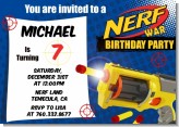 Nerf Gun - Birthday Party Invitations