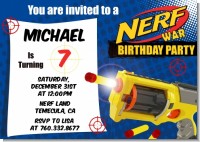 Nerf Gun - Birthday Party Invitations