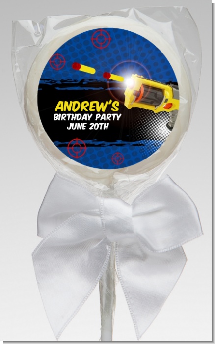 Nerf Gun - Personalized Birthday Party Lollipop Favors