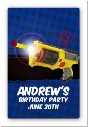 Nerf Gun - Custom Large Rectangle Birthday Party Sticker/Labels