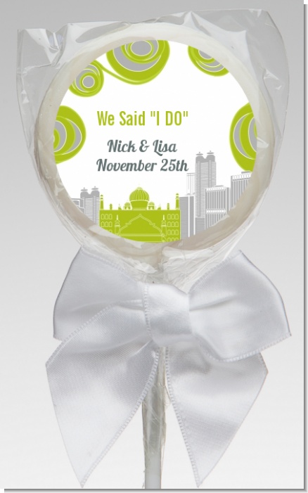 New Jersey Skyline - Personalized Bridal Shower Lollipop Favors