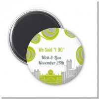 New Jersey Skyline - Personalized Bridal Shower Magnet Favors