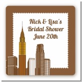 New York City Skyline - Square Personalized Bridal Shower Sticker Labels