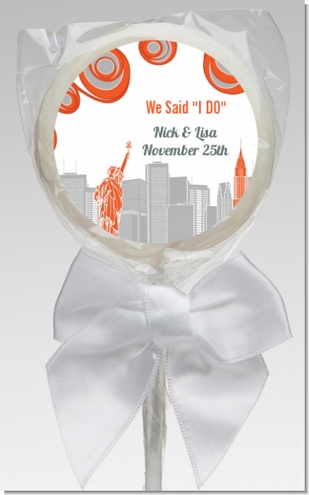 New York Skyline - Personalized Bridal Shower Lollipop Favors