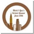 New York City Skyline - Round Personalized Bridal Shower Sticker Labels thumbnail