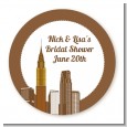 New York City Skyline - Round Personalized Bridal Shower Sticker Labels thumbnail