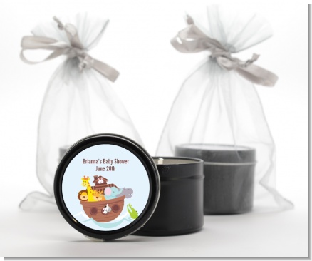 Noah's Ark - Baby Shower Black Candle Tin Favors