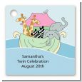 Noah's Ark Twins - Personalized Baby Shower Card Stock Favor Tags thumbnail