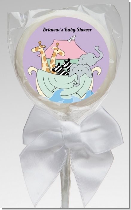 Noah's Ark Twins - Personalized Baby Shower Lollipop Favors