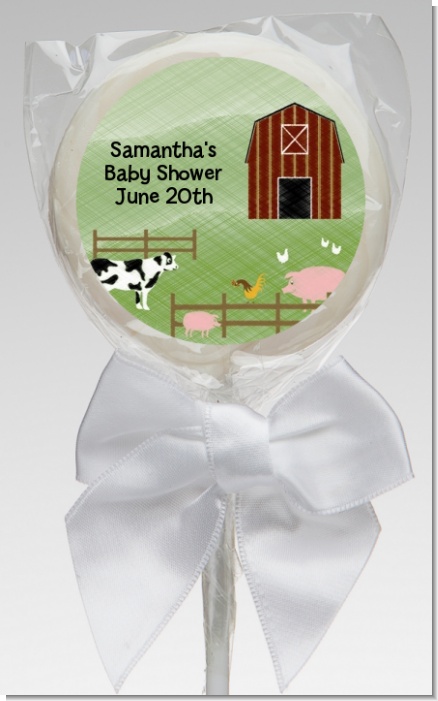 Nursery Rhyme - Old McDonald - Personalized Baby Shower Lollipop Favors