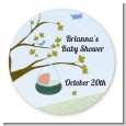 Nursery Rhyme - Rock a Bye Baby - Round Personalized Baby Shower Sticker Labels thumbnail