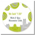 New Jersey Skyline - Round Personalized Bridal Shower Sticker Labels thumbnail