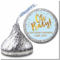 Oh Baby Shower Boy - Hershey Kiss Baby Shower Sticker Labels