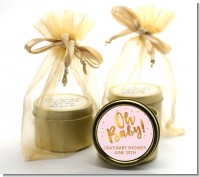 Oh Baby Shower Girl - Baby Shower Gold Tin Candle Favors