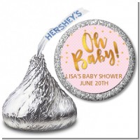 Oh Baby Shower Girl - Hershey Kiss Baby Shower Sticker Labels